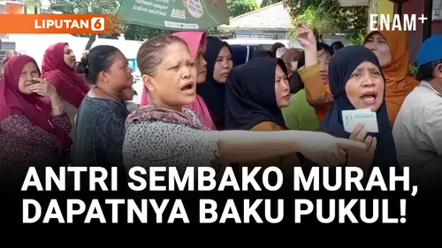 VIDEO: Nyaris Baku Pukul! Warga Cekcok saat Antri Sembako Murah