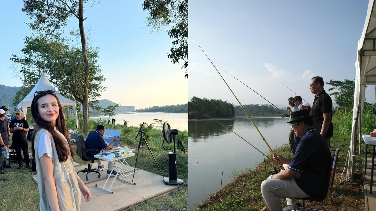 6 Potret Beby Tsabina Berkunjung ke Pacitan Bersama Suami, Lihat SBY Melukis hingga Ikut Memancing