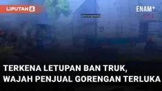 Kejadian tidak terduga dialami oleh seorang penjual gorengan di pinggir jalan