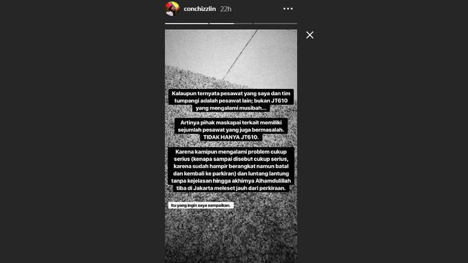 Insta Stories Conchita Caroline. (Instragram @conchizzlin)