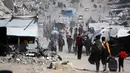 Sementara itu, Badan Pertahanan Sipil Gaza mengatakan, pada 16 Mei 2025, bahwa 50 orang telah terbunuh dalam serangan Israel di wilayah Palestina sejak tengah malam. (Bashar TALEB/AFP)