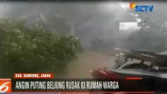 Akibat diterjang angin puting beliung, sebanyak 83 unit rumah warga rusak ringan dan berat.