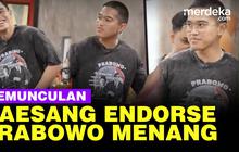 VIDEO: Kaesang Muncul Kenakan Kaos Pandu08 "Saya Tahu Pak Prabowo Menang"