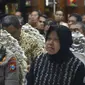 Wali Kota Surabaya Tri Rismaharini bersama Kapolretabes Surabaya Sandi Nugroho saat jumpa pers. (Foto: Liputan6.com/Dian Kurniawan)
