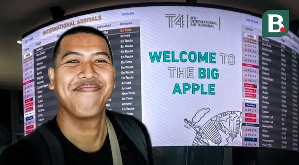 Perjalanan saya, Hery Kurniawan, sebagai jurnalis KLY Sports yang meliput Piala Dunia 2026 di Amerika Serikat, memasuki horizon baru. Bandara John F. Kennedy (JFK) jadi tempat pertama saya menginjakkan kaki di Negeri Paman Sam. (Bola.com/Hery Kurniawan)