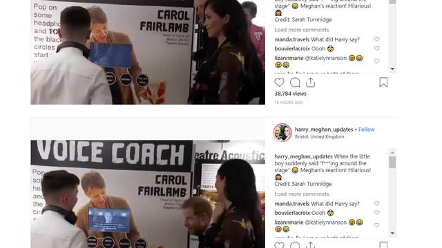 Reaksi Pangeran Harry dan Meghan Markle (Instagram/ harry_meghan_updates)