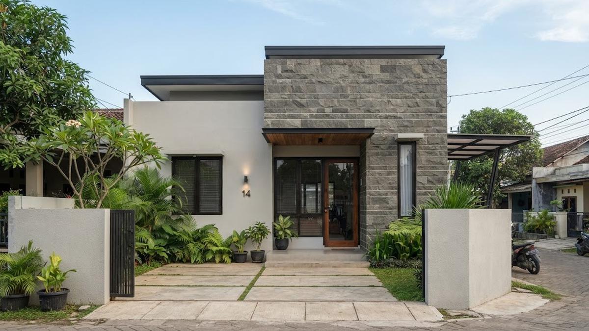 8 Model Dinding Dua Tekstur untuk Fasad Rumah Minimalis, Tampilan Jadi Tampak Modern
