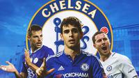 Chelsea - Cesar Azpilicueta, Oscar, Eden Hazard (Bola.com/Adreanus Titus)