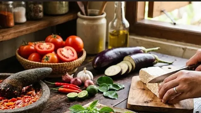 Resep Terong dan Tempe Sambal Tomat (AI Generated)