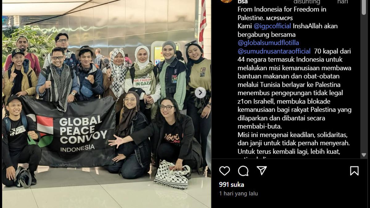 Chiki Fawzi dan Wanda Hamidah Ikut Misi Global Sumud Flotilla, Akan Berlayar untuk Sampaikan Bantuan ke Gaza