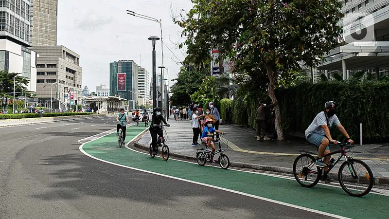 FOTO: CFD Ditiadakan, Kawasan Sudirman - Thamrin Tetap Ramai