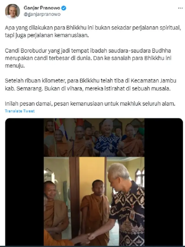 Ganjar Pranowo (Foto: Twitter/@ganjarpranowo)