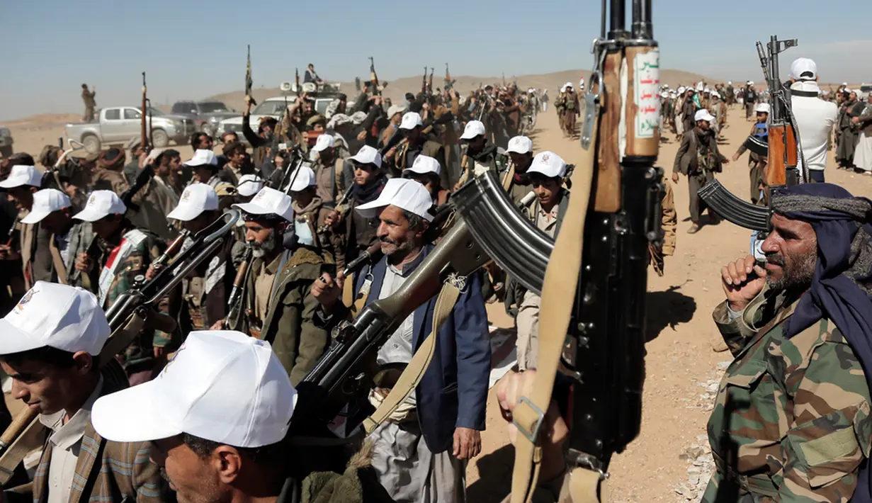 Houthi adalah kelompok kesukuan yang berasal dari utara Yaman, di dekat perbatasan dengan Arab Saudi. Mereka memeluk Islam Syiah beraliran Zaydiyyah. (AP Photo)
