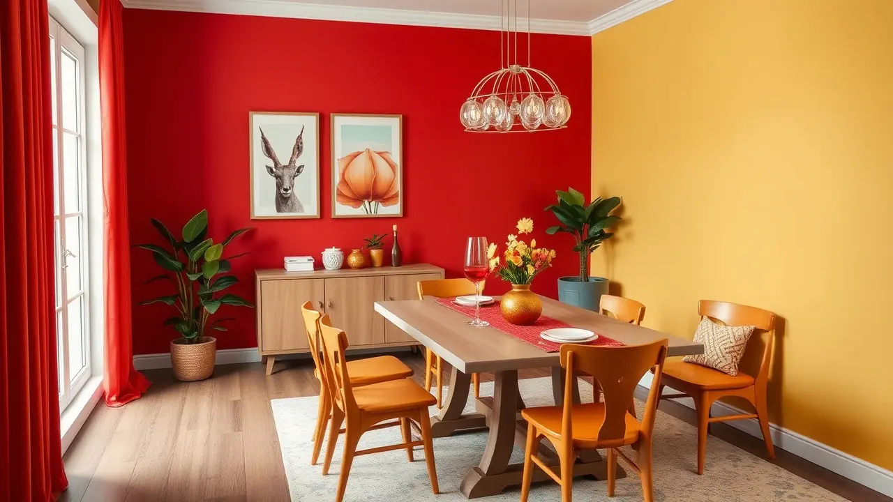 5 Inspirasi Ruangan Kombinasi Warna Merah dan Kuning, Bikin Rumah Makin Estetik