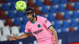 Sergio Busquets merupakan pemain penting di lini tengah Barcelona. Ia juga sukses mengantarkan Timnas Spanyol dalam meraih beberapa gelar dalam satu dekade terakhir. Tak heran jika presentase passingnya mencapai 91.3%. (AFP/Jose Jordan)