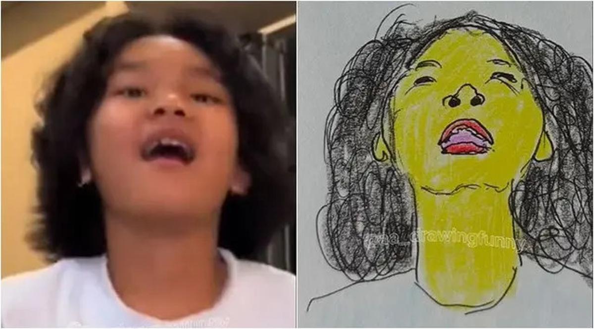 6 Potret Ayu Ting Ting dan Bilqis Digambar AA Drawing, Hasilnya Kocak