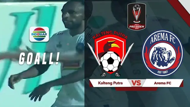 Berita video gol ketiga Arema FC ke gawang Kalteng Putra dalam lanjutan leg kedua semifinal Piala Presiden 2019 di Stadion 17 Mei, Jumat (5/4/2019).