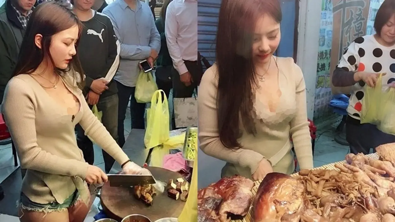 Model Cantik Bantu Jualan, Omset Toko Daging Langsung Meningkat