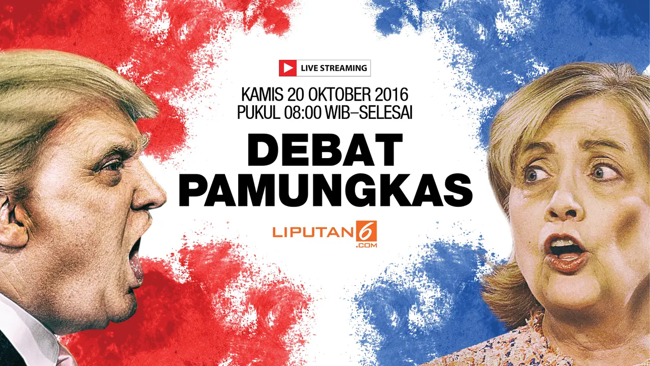 'Now' Live Streaming Debat Ketiga Hillary Clinton Vs Donald Trump