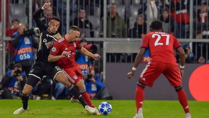 Bayern Munchen menghadapi Ajax Amsterdam pada laga kedua Grup E Liga Champions, di Allianz Arena, Selasa (2/10/2018). (AFP/GUENTER SCHIFFMANN)