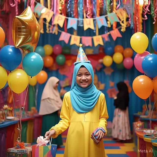 Kreasi Model Baju Pesta Anak Perempuan (Image by Meta AI)