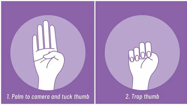 Gestur tangan meminta pertolongan tanpa bersuara/dok. Boredpanda