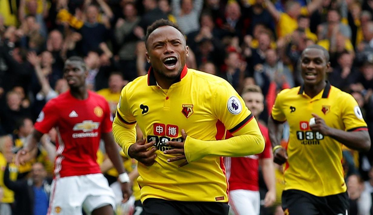 Manchester United menelan kekalahan 1-3 saat bertandang ke markas Watford, Stadion Vicarage Road, pada pekan kelima Premier League 2016-2017, Minggu (18/9/2016). (Action Images via Reuters/Andrew Couldridge)