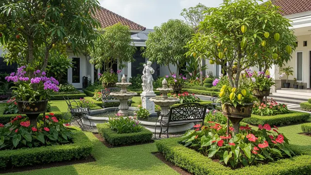 Desain Kebun Buah Campur Tanaman Hias di Halaman Depan Rumah/Gemini AI