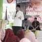 Gus Fawait, Presiden Laskar Sholawat Nusantara mengisi ceramah Maulid Nabi Muhammad di depan ratusan emak-emak di Jember. (Istimewa).