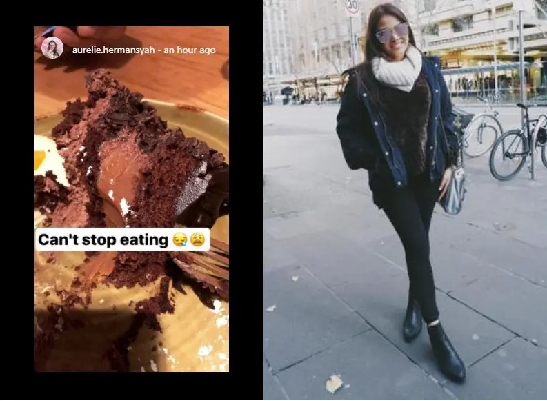 Aurel Hermansyah mengaku tak bisa berhenti makan ketika berlibur ke Melbourne, Australia. [foto: instagram/aurelie.hermansyah]