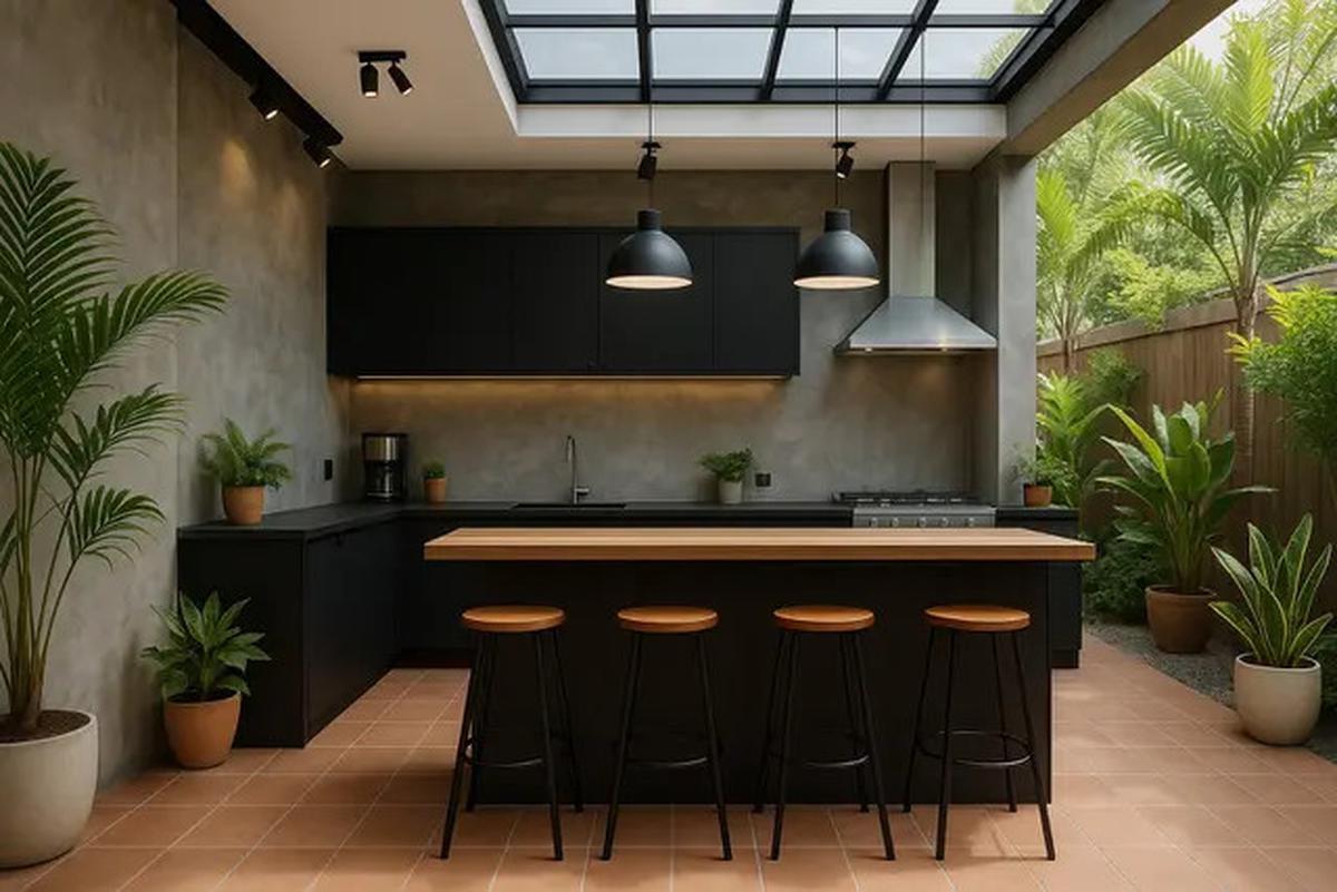 10 Model Dapur Semi Outdoor Belakang Rumah 2025, Nyaman Buat Masak