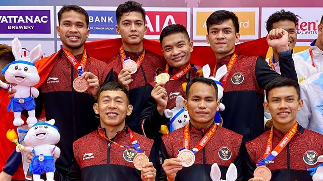 Tim kumite beregu putra Indonesia di SEA Games 2023
