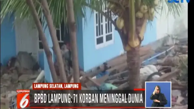 Sementara korban luka tercatat 284 orang, termasuk 11 orang peneliti Undip yang terkena dampak tsunami saat di Pulau Legundi, Pesawaran.