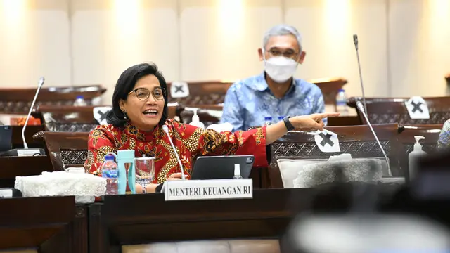 Menteri Keuangan (Menkeu) Sri Mulyani Indrawati dalam rapat kerja bersama DPR di Jakarta, 19 Januari 2022. Dok Kemenkeu