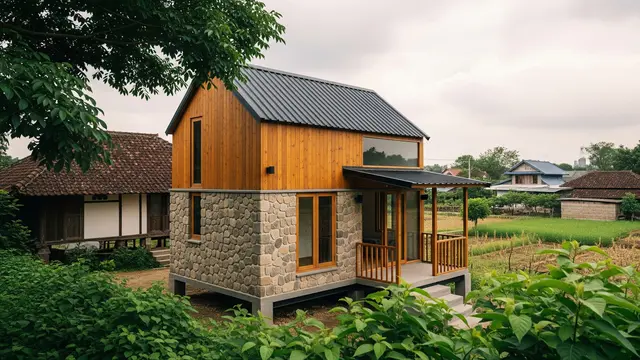 Model Rumah 5x8 Sederhana Biaya Murah Cocok untuk Desa/Gemini AI