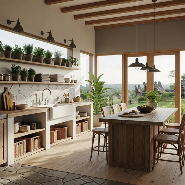 Model Dapur Nuansa Pedesaan Modern Sederhana