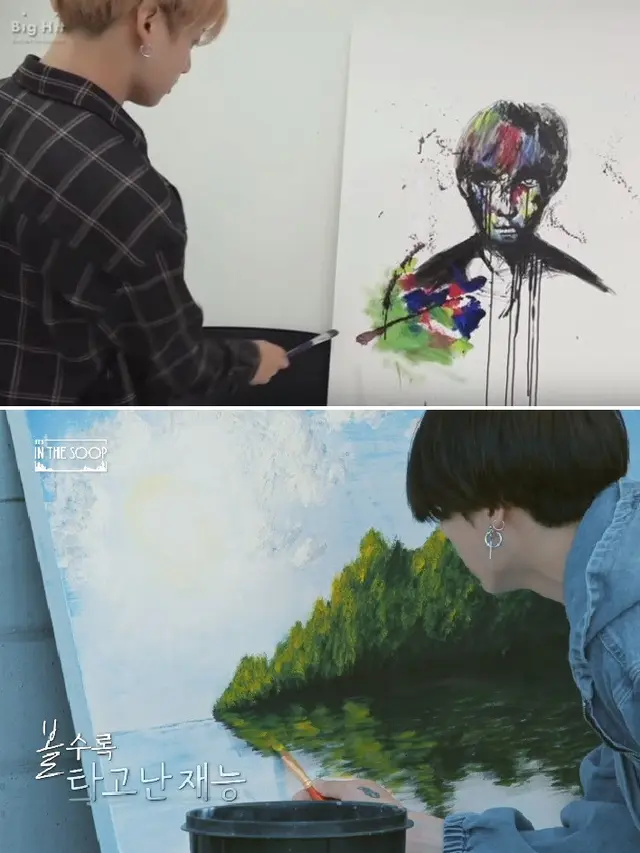 Jungkook BTS dan karyanya. (foto via Allkpop)