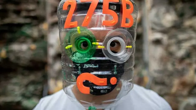 masker daur ulang plastik