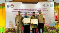 PAM JAYA melalui Dharma Wanita PAM JAYA bersama dengan TP PKK Kota Administrasi Jakarta Selatan menandatangani Kesepakatan tentang Percepatan Penurunan Stunting di Jakarta Selatan.