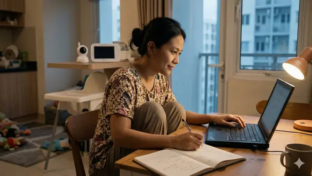 Tips Jadi Ibu Muda Multitasking agar Tidak Mudah Burnout (Foto: Gemini AI)
