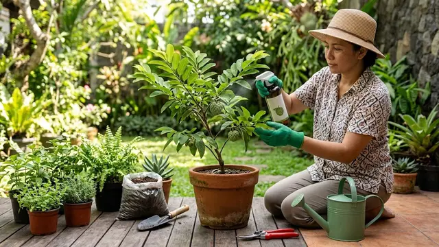 Cara Membuat Pohon Srikaya Jumbo Berbuah Lebat Meski Ditanam di Pot Kecil/AI Generated