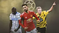 Ilustrasi - Romelu Lukaku, Bruno Fernandes, Erling Haaland (Bola.com/Adreanus Titus)