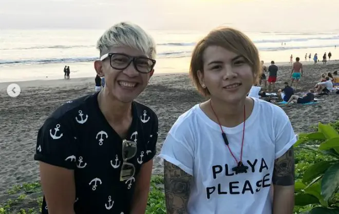 Evelin Nada Anjani bersama Aming saat bertemu di Bali beberapa waktu lalu (Instagram/ev0124)