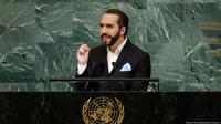 Presiden El Salvador Nayib Bukele sampaikan pesan untuk negara-negara kaya di sidang umum PBB. (AP)