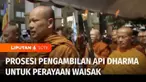 Prosesi pengambilan api Dharma digelar umat Budha di lokasi Api Abadi Mrapen, Grobogan, Jawa Tengah. Api selanjutnya akan dibawa ke Candi Borobudur dan akan digunakan dalam perayaan Waisak.