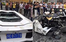 Lamborghini Aventador hancur usai kecelakaan maut vs truk pasir