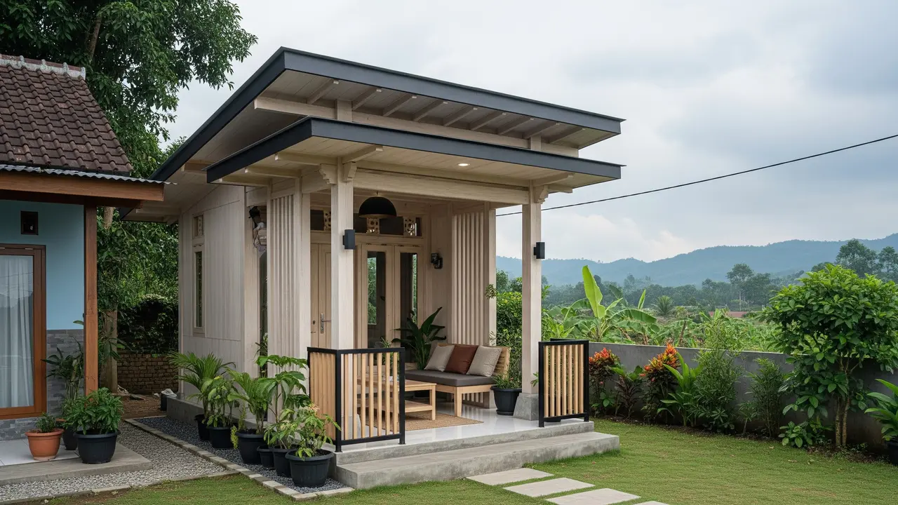 Inspirasi Pendopo Mini untuk Rumah Pedesaan Gaya Minimalis Modern