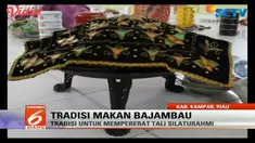 Tradisi makan bajambau sudah berlangsung turun temurun di Kampar, Riau.