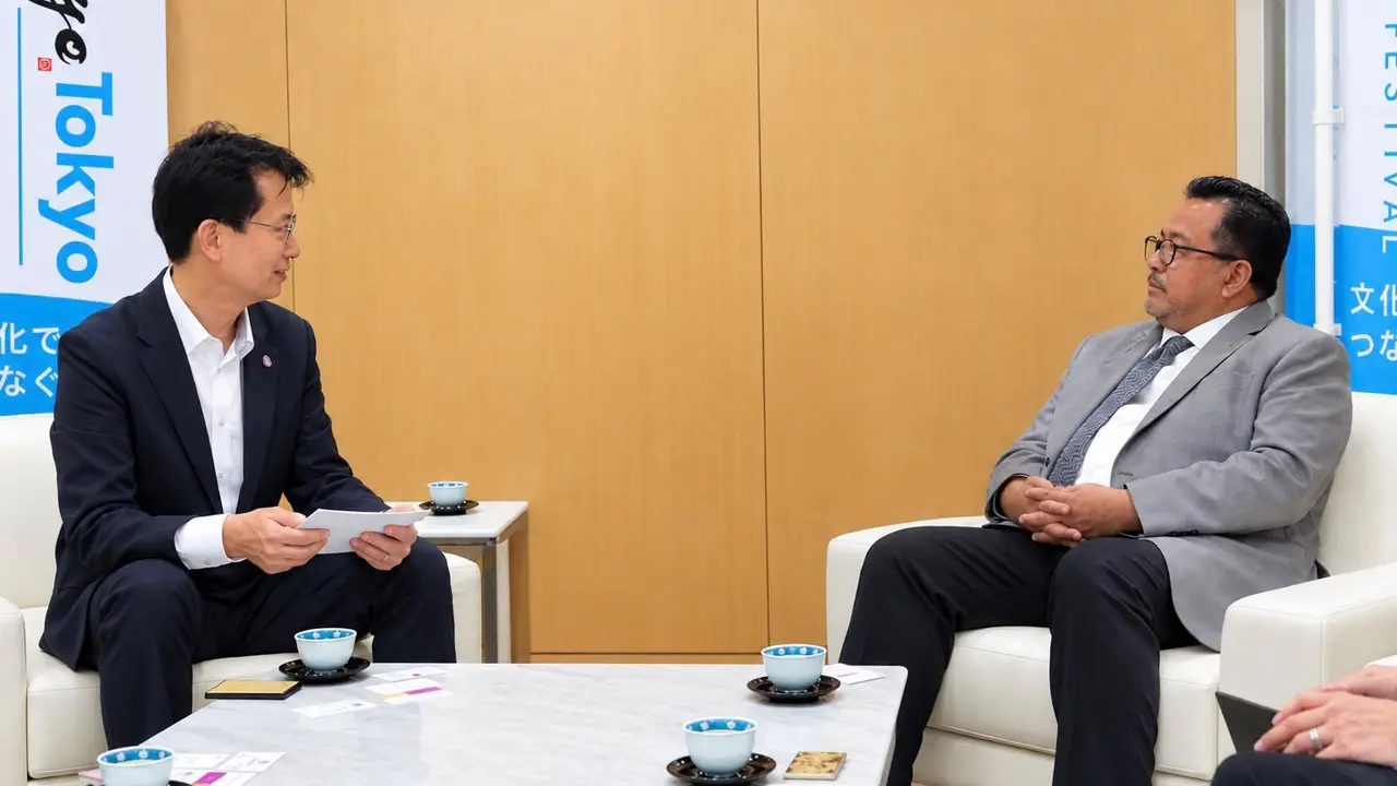 Wakil Gubernur (Wagub) DKI Jakarta, Rano Karno, bertemu dengan Wakil Gubernur Tokyo, Tomohide Sato, di Tokyo Metropolitan Government, Selasa (27/10) (Istimewa)