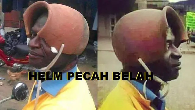 6 Potret Alih Fungsi Peralatan Dapur Jadi Helm Ini Bikin Ngakak